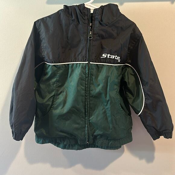 STARTER Toddler size 4 Vintage Michigan State Hooded Windbreaker Jacket
